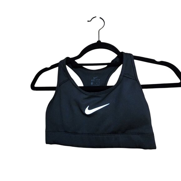 Nike Dri-Fit Black Racerback Sports Bra XS Lightweight Athletic Activewear - Picture 1 of 3